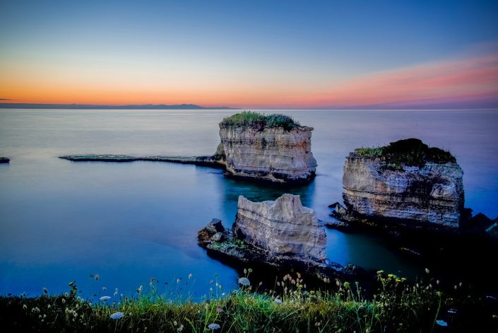 Alba a Sant'Andrea. Costa adriatica del Salento.