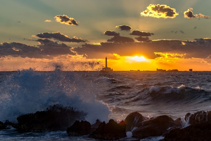 Faro dell'isola di sant'Andrea. Gallipoli.