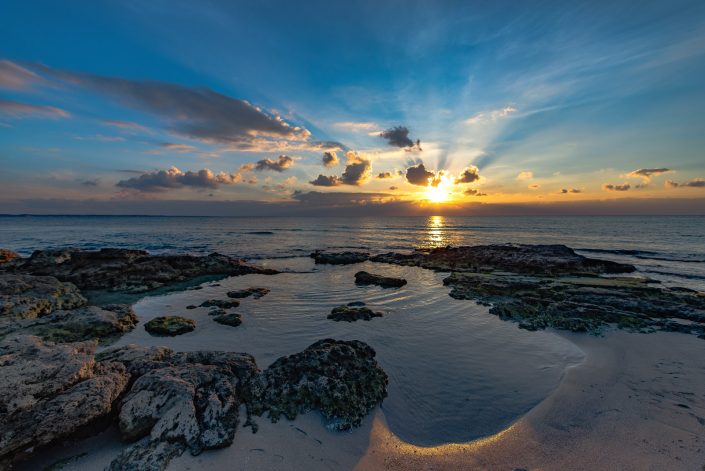 Tramonto a Gallipoli. Baia verde.